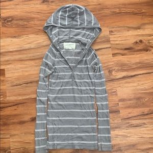 Striped long sleeve t-shirt with hood